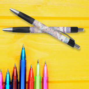 Lila Flower Mandala Colourful pattern personalized Pen