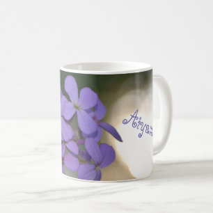Lila flowers with name coffee mug