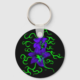 lila Lilie Blume Keychain