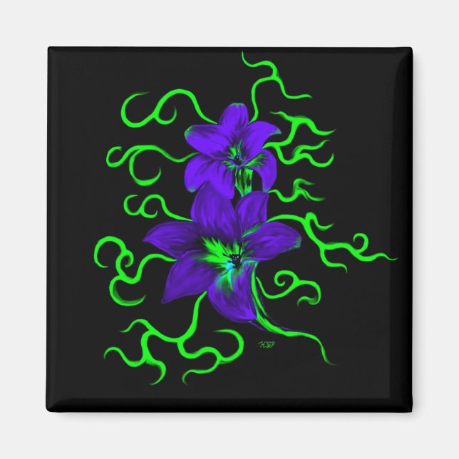 lila Lilie Blume Magnet (Front)