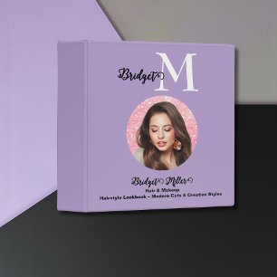 lila Monogram photo Hairstyle Lookbook Binder