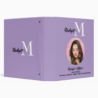 lila Monogram photo Hairstyle Lookbook Binder