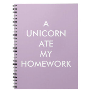 Lilac A UNICORN A MANGÉ MON Carnet DE TRAVAIL MAIS