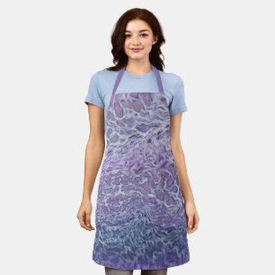 Lilac Acrylic Pouring Abstract Fluid Art Apron