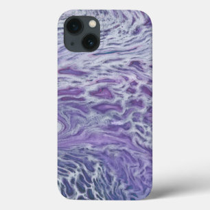 Lilac Acrylic Pouring Abstract Fluid Art iPhone 13 Case