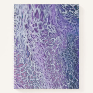 Lilac Acrylic Pouring Abstract Fluid Art Notebook