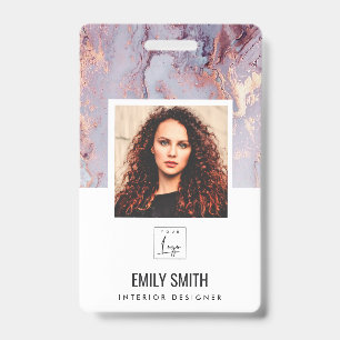 LILAC AGATE EMPLOYEE PHOTO BAR CODE NAME BADGE