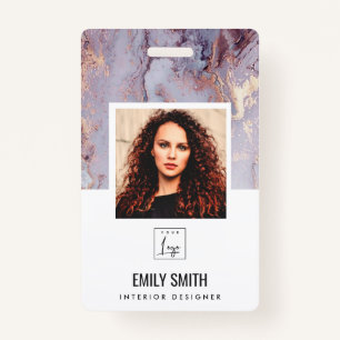 LILAC AGATE EMPLOYEE PHOTO BAR CODE NAME BADGE