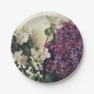 Lilac and Blossoms Paper Plate