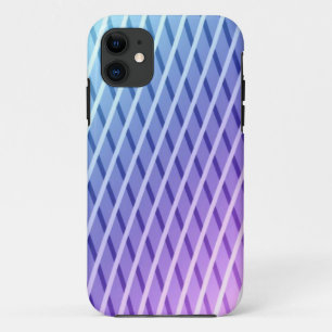 Lilac And Blue Abstract Striped Pattern iPhone 11 Case