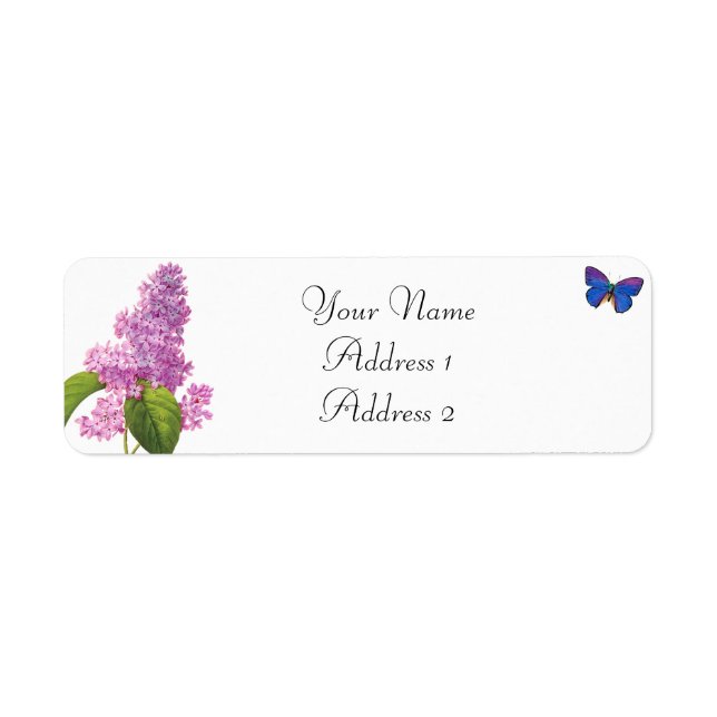 Lilac and Butterfly Address Labels (Front)