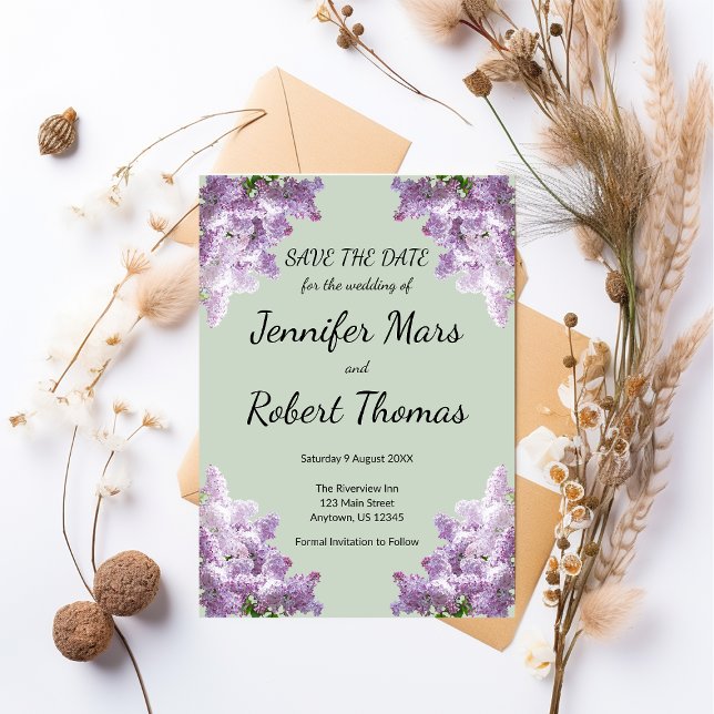 Lilac and Earthy Sage Save The Date (Creator Uploaded)