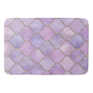 Lilac and Gold Moroccan Bath Mat