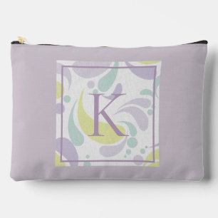 Lilac and Green Pastel Light Pattern Monogram Accessory Pouch