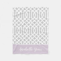 Lilac and Grey Trellis Monogram | Editable Colours