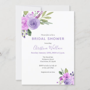 Lilac and Lavender Bridal Shower Invitation