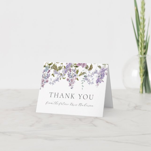 Lilac and Lavender Bridal Shower Thank You (Front)