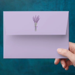 Lilac and Lavender Scirpt Initials Wedding Envelope
