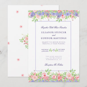Lilac and Peoney Sophisticated Wedding Invitation