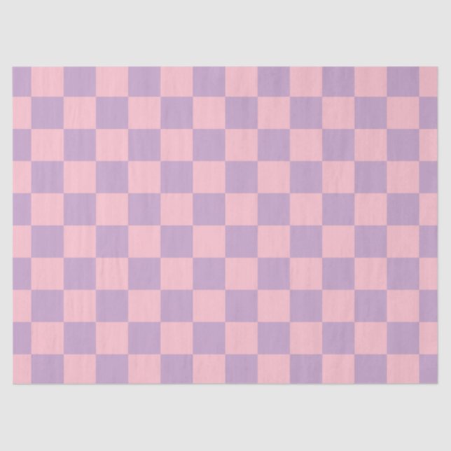 Lilac and Pink Chequerboard Tissue Paper (Front)
