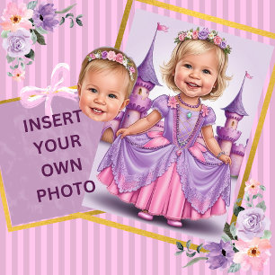 Lilac and Pink Princess 6th Birthday Paper Plate