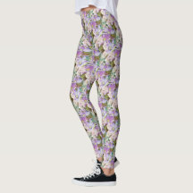 Lilac and purple floral leggings