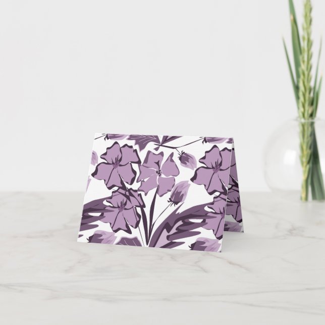 Lilac and violet flowers. card (Front)