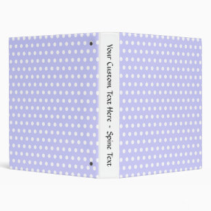 Lilac and White Polka Dot Pattern. Spotty. Binder