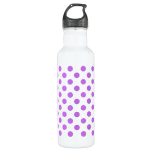 Lilac and white polka dots 710 ml water bottle