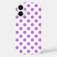 Lilac and white polka dots