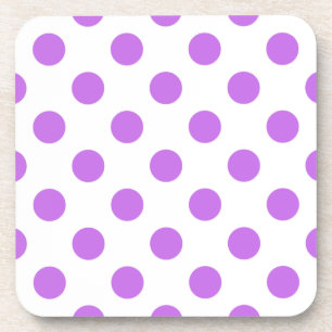 Lilac and white polka dots coaster