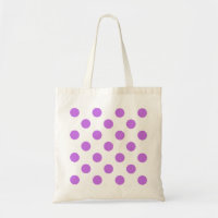 Lilac and white polka dots