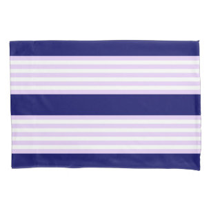 Lilac and white stripes pattern with navy blue pillowcase
