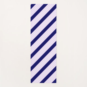 Lilac and white stripes pattern with navy blue yoga mat