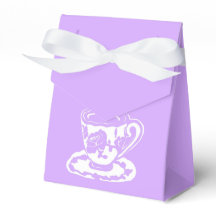 Lilac and White Teacup Tent Favour Boxes