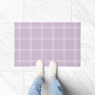 Lilac and White Windowpane Check Doormat