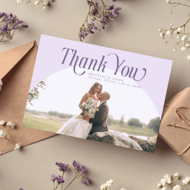 Lilac Arch Wedding Thank you Card (Creator Uploaded)