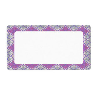 LILAC ARGYLE KNIT 2"x3.75" Labels