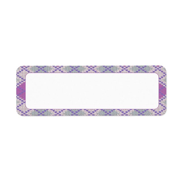 LILAC ARGYLE KNIT .75"x2.25" Labels (Front)