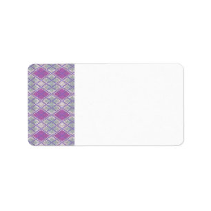 LILAC ARGYLE KNIT Address Labels 