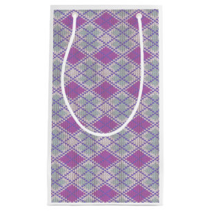 LILAC ARGYLE KNIT Small Gift Bag