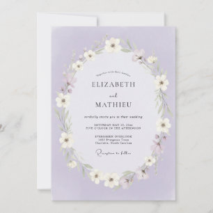 Lilac Artistic Bloom Wedding Invitation