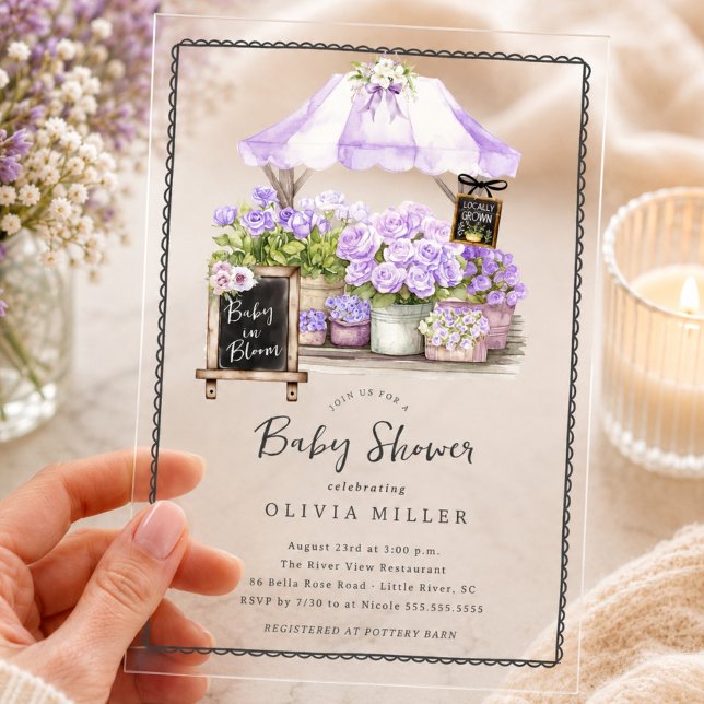 Lilac Baby Bloom Shower Invitation (Creator Uploaded)