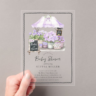 Lilac Baby Bloom Shower Invitation