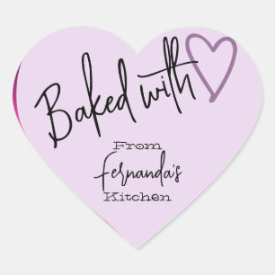 Lilac Baked with Love Baking From The Kitchen Of Heart Sticker