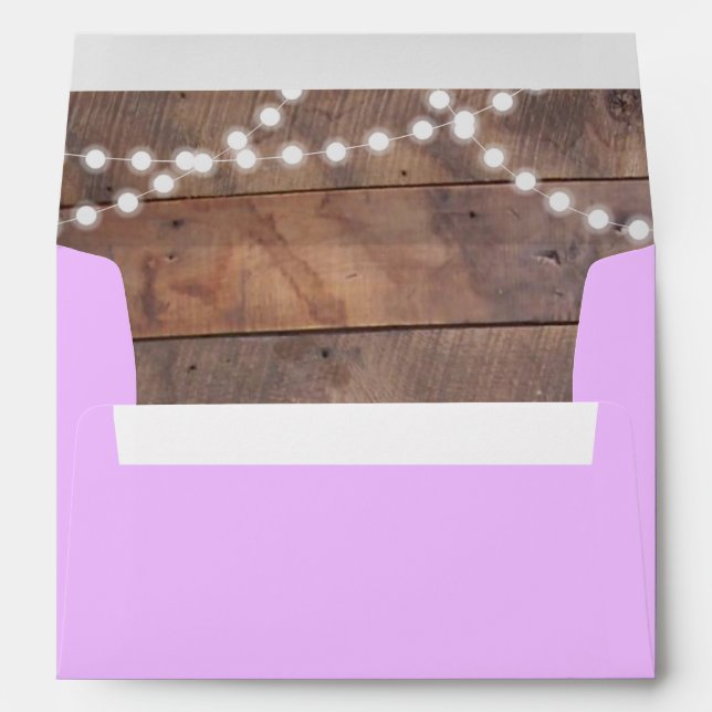 Lilac Barnwood Lights Personalized Envelope (Back (Bottom))