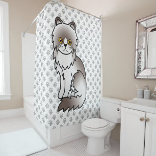 Lilac Bi-Colour Persian Cute Cartoon Cat & Paws