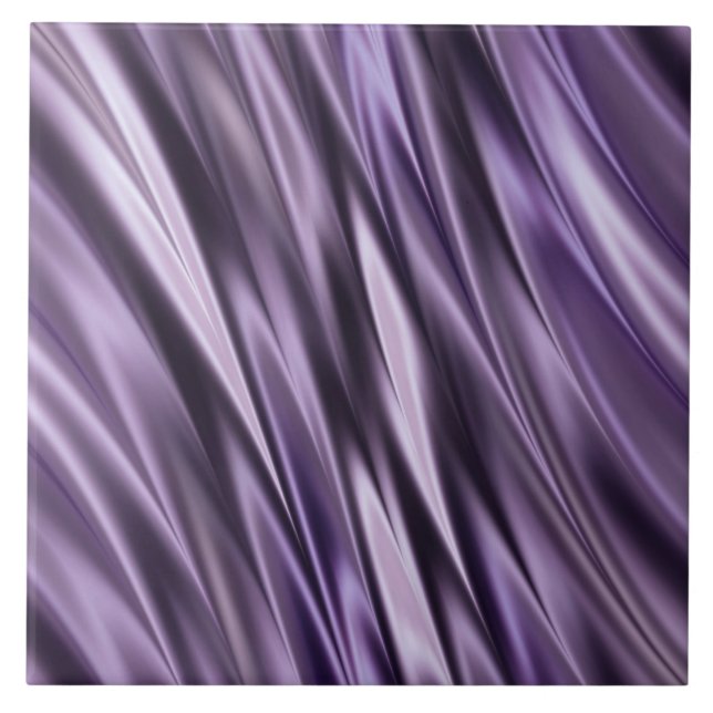 Lilac black waves tile (Front)