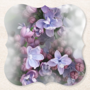 Lilac blooming paper coaster