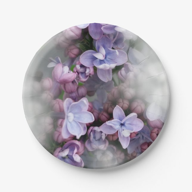 Lilac blooming paper plate (Front)